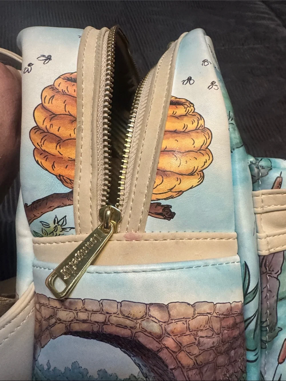 Loungefly Winnie the Pooh Mini Backpack - Light Blue, Beige, Red